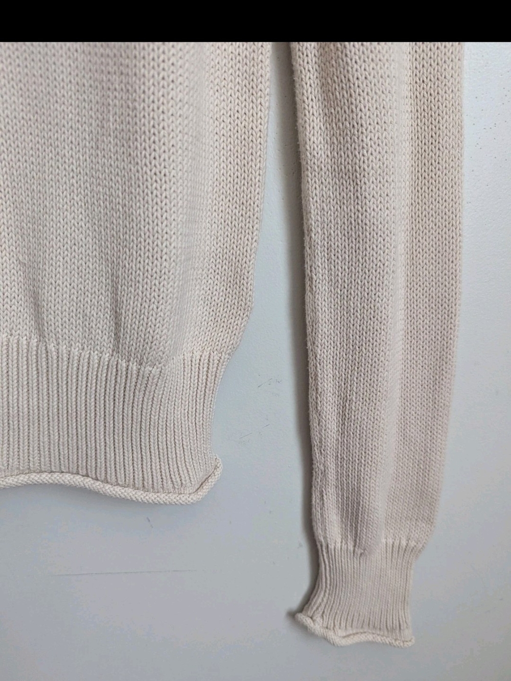 J.Crew Women's XS Heritage Rollneck Sweater Beige 100% Cotton BS945 Pale Bone - Picture 4 of 7